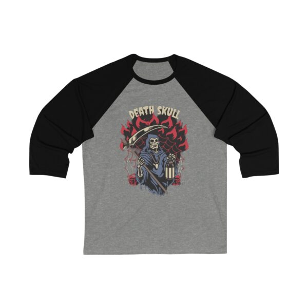 Death Skull  34 Sleeve Baseball Tee Mens and Womens - Image 5