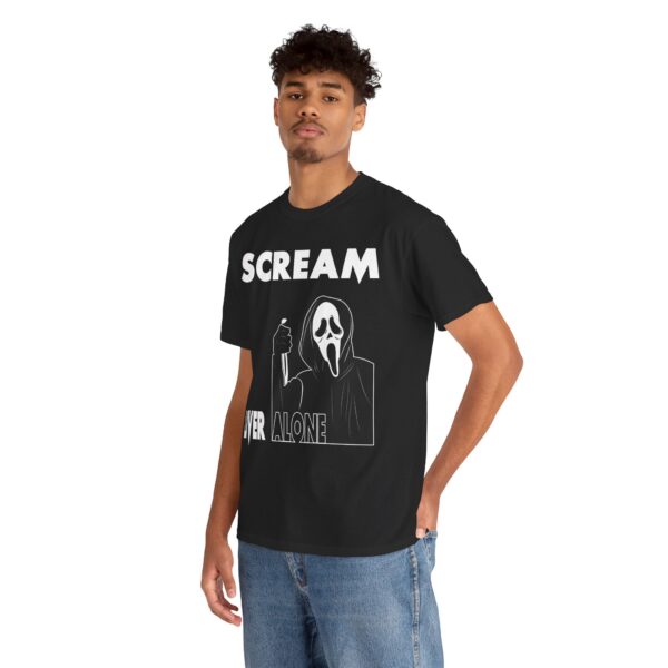 Scream (GhostFace) Liver Alone Black T-Shirt 2 - Image 8