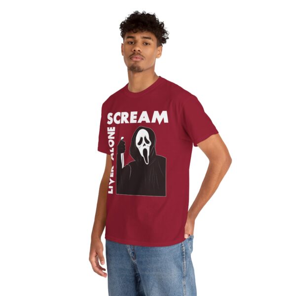 Scream (GhostFace) Liver Alone Black T-shirt - Image 51