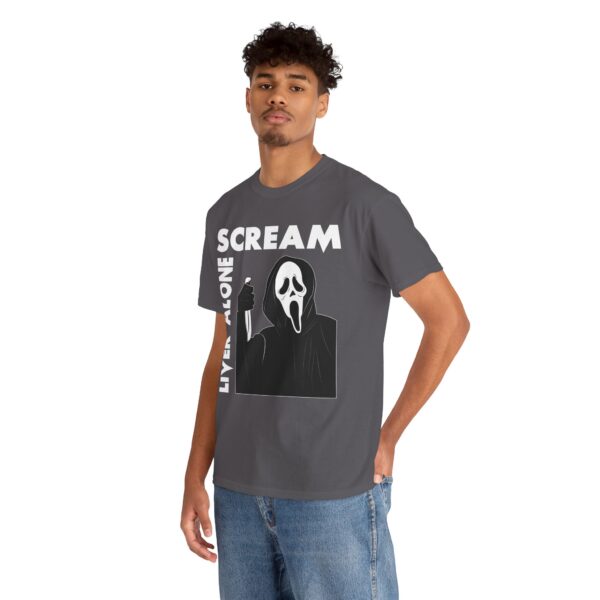 Scream (GhostFace) Liver Alone Black T-shirt - Image 25