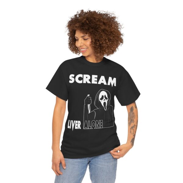 Scream (GhostFace) Liver Alone Black T-Shirt 2