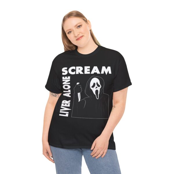 Scream (GhostFace) Liver Alone Black T-shirt