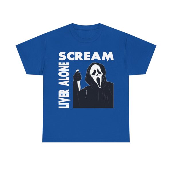 Scream (GhostFace) Liver Alone Black T-shirt - Image 26