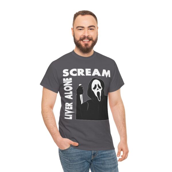 Scream (GhostFace) Liver Alone Black T-shirt - Image 24