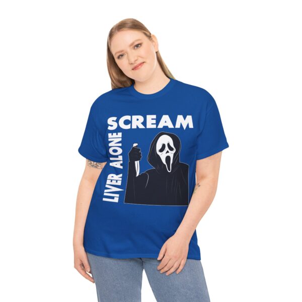 Scream (GhostFace) Liver Alone Black T-shirt - Image 31