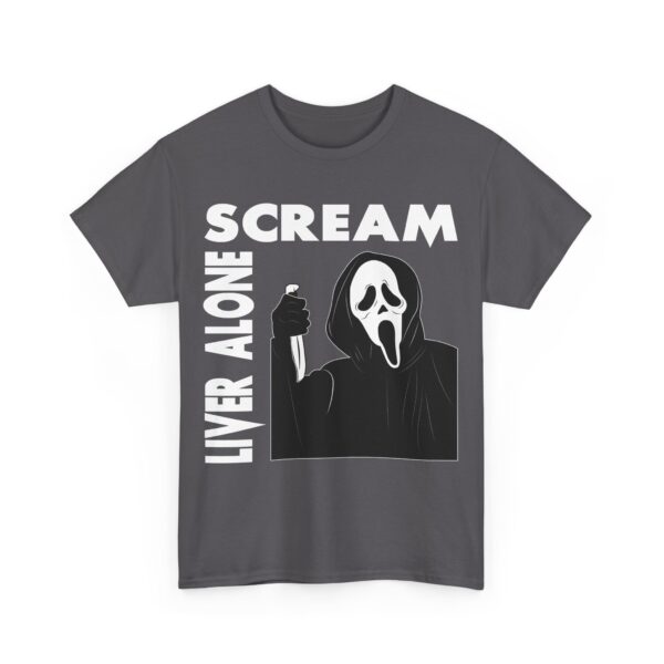 Scream (GhostFace) Liver Alone Black T-shirt - Image 21