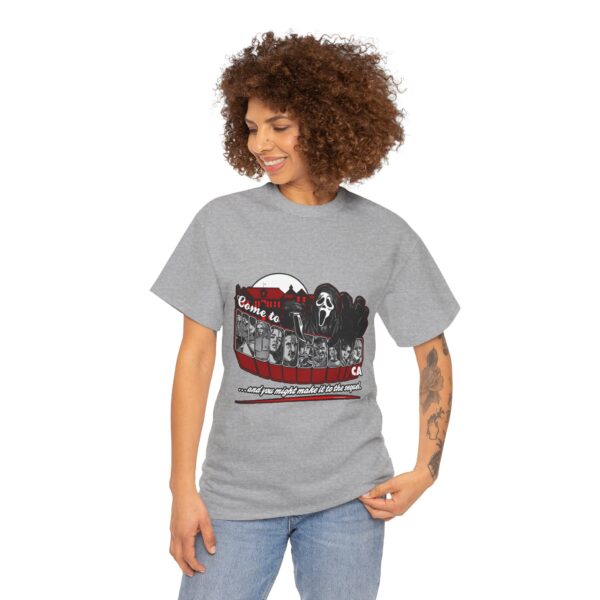 Horror Movie Fan Unisex Tee - Come To Woodsboro CA (Scream) - Image 14