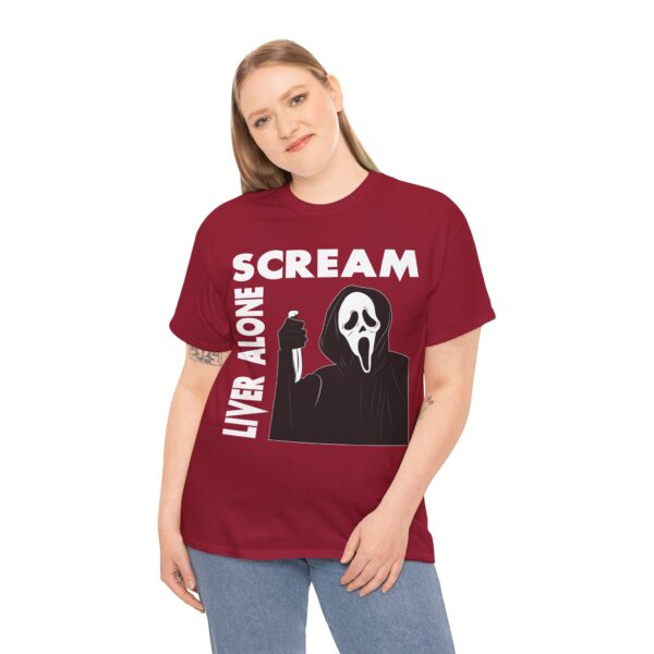 Scream (GhostFace) Liver Alone Black T-shirt - Image 49