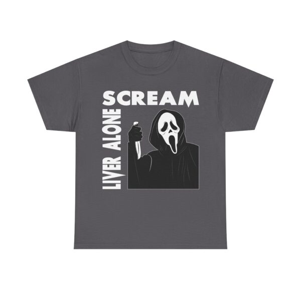 Scream (GhostFace) Liver Alone Black T-shirt - Image 19