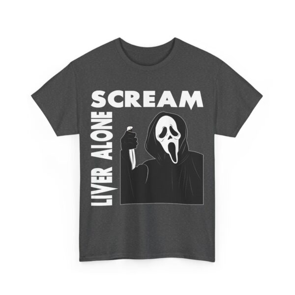 Scream (GhostFace) Liver Alone Black T-shirt - Image 12