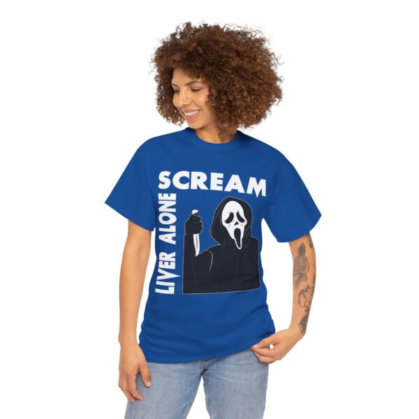 Scream (GhostFace) Liver Alone Black T-shirt - Image 30