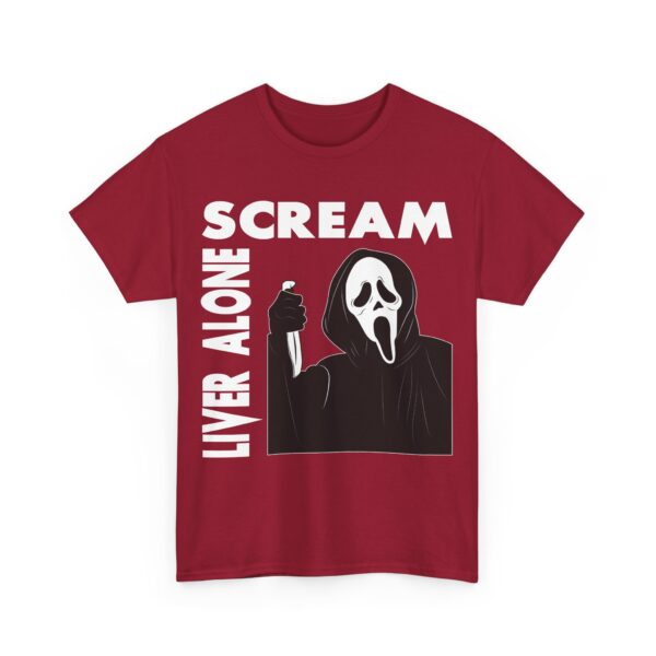 Scream (GhostFace) Liver Alone Black T-shirt - Image 46