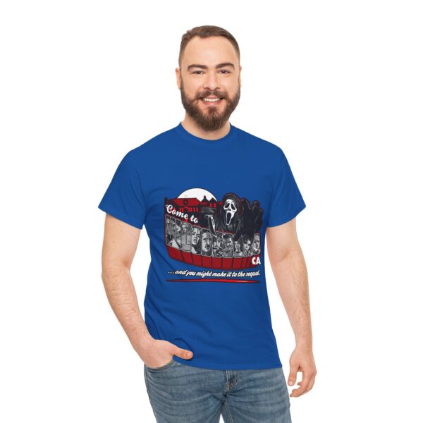 Horror Movie Fan Unisex Tee - Come To Woodsboro CA (Scream) - Image 24