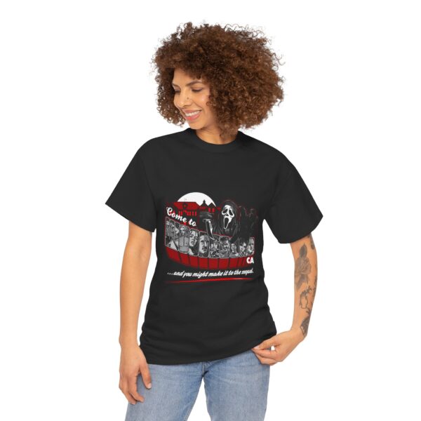 Horror Movie Fan Unisex Tee - Come To Woodsboro CA (Scream)