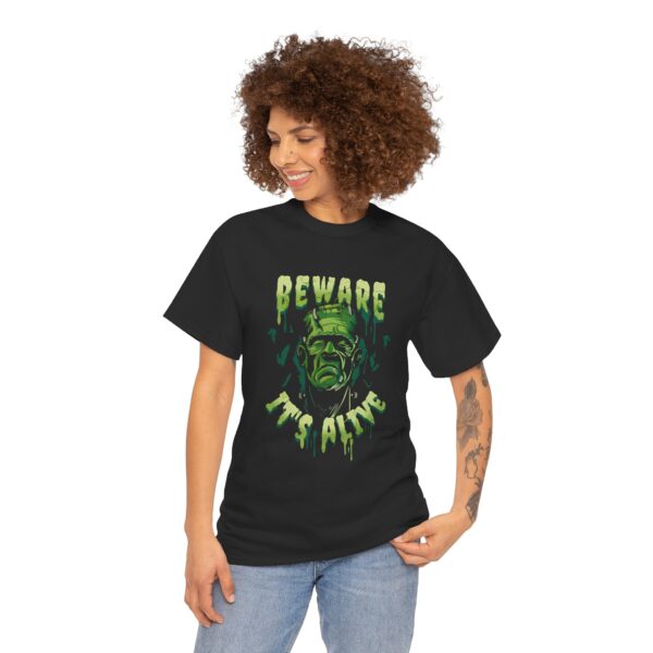 Frankenstein (Beware It's Alive) mens and womens horror tshirt