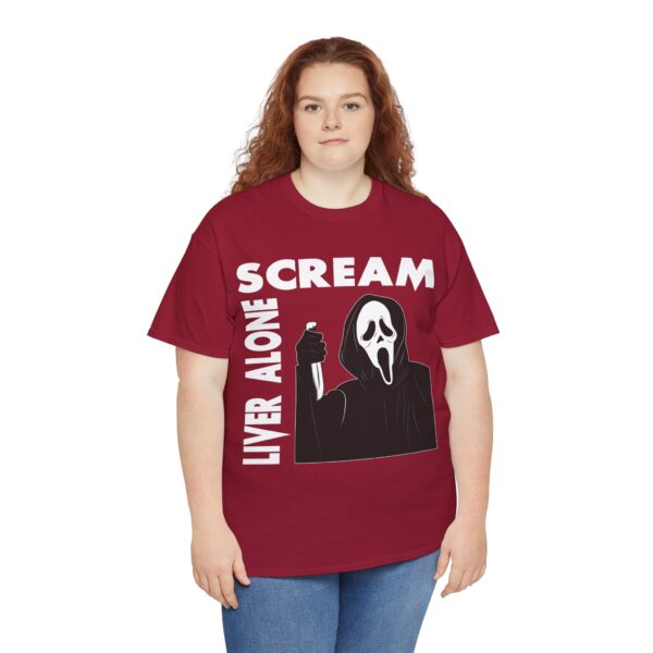 Scream (GhostFace) Liver Alone Black T-shirt - Image 52