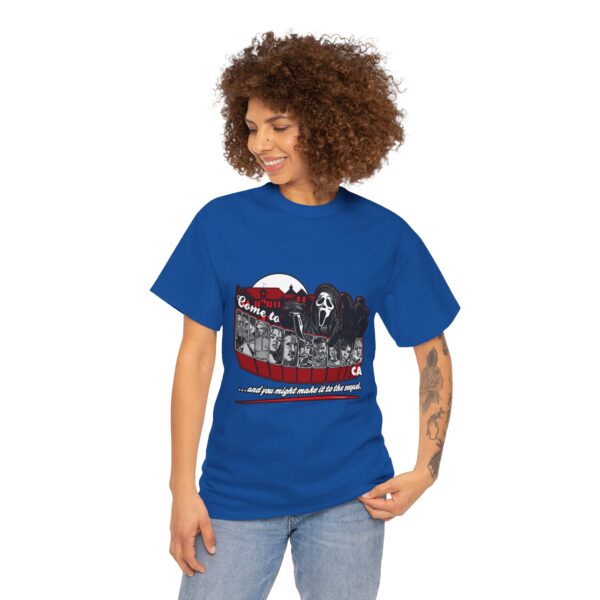 Horror Movie Fan Unisex Tee - Come To Woodsboro CA (Scream) - Image 22