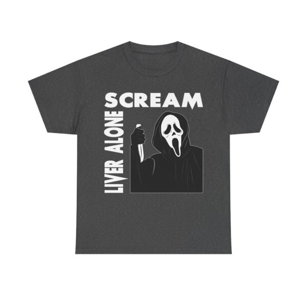 Scream (GhostFace) Liver Alone Black T-shirt - Image 10