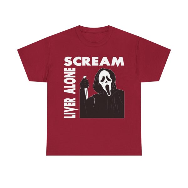 Scream (GhostFace) Liver Alone Black T-shirt - Image 44