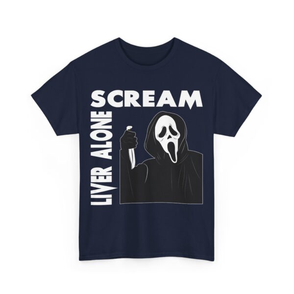 Scream (GhostFace) Liver Alone Black T-shirt - Image 37