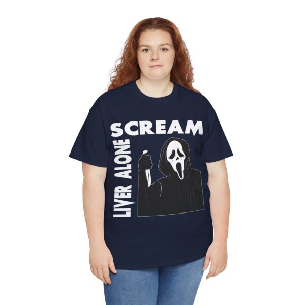 Scream (GhostFace) Liver Alone Black T-shirt - Image 43