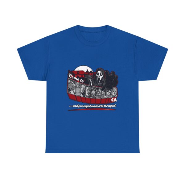 Horror Movie Fan Unisex Tee - Come To Woodsboro CA (Scream) - Image 18