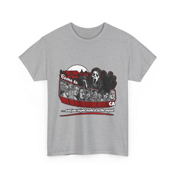 Horror Movie Fan Unisex Tee - Come To Woodsboro CA (Scream) - Image 12