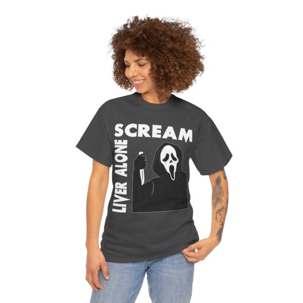 Scream (GhostFace) Liver Alone Black T-shirt - Image 14