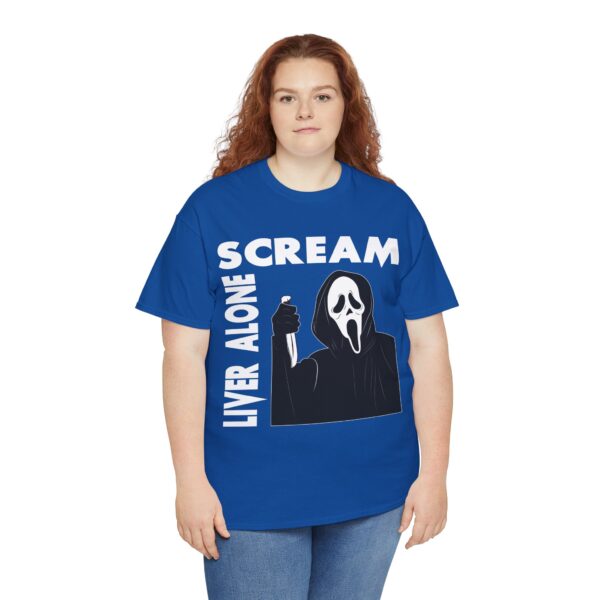 Scream (GhostFace) Liver Alone Black T-shirt - Image 34