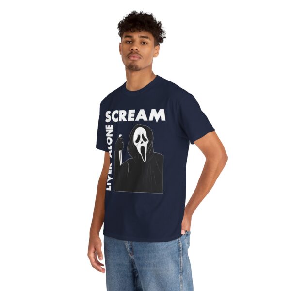 Scream (GhostFace) Liver Alone Black T-shirt - Image 42