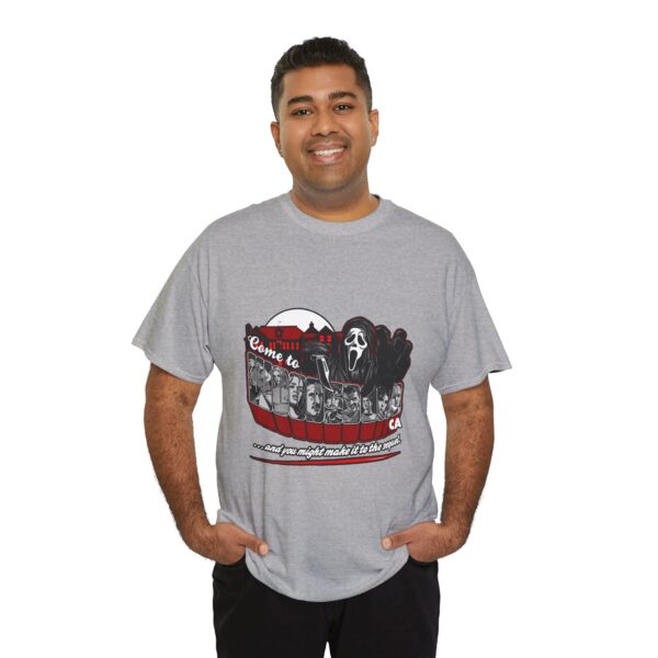 Horror Movie Fan Unisex Tee - Come To Woodsboro CA (Scream) - Image 17