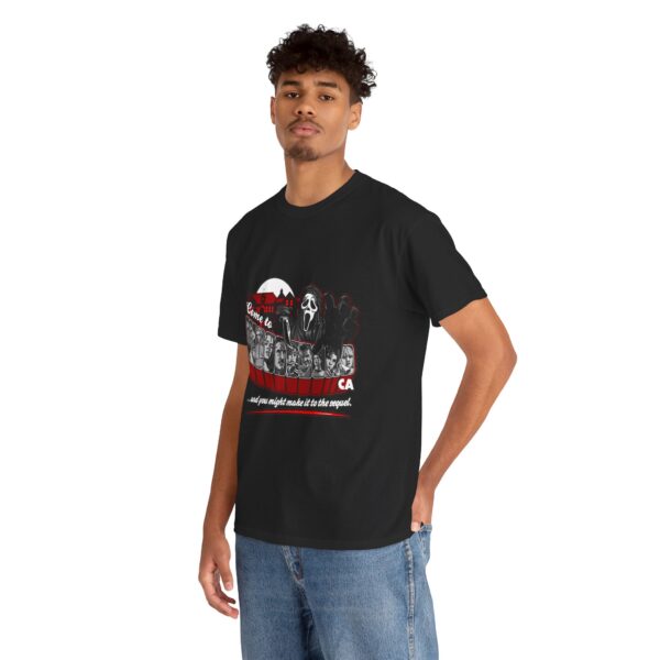 Horror Movie Fan Unisex Tee - Come To Woodsboro CA (Scream) - Image 8