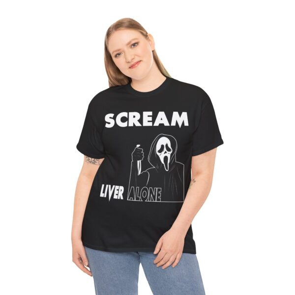 Scream (GhostFace) Liver Alone Black T-Shirt 2 - Image 6