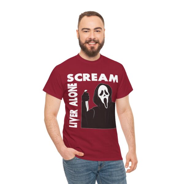 Scream (GhostFace) Liver Alone Black T-shirt - Image 50