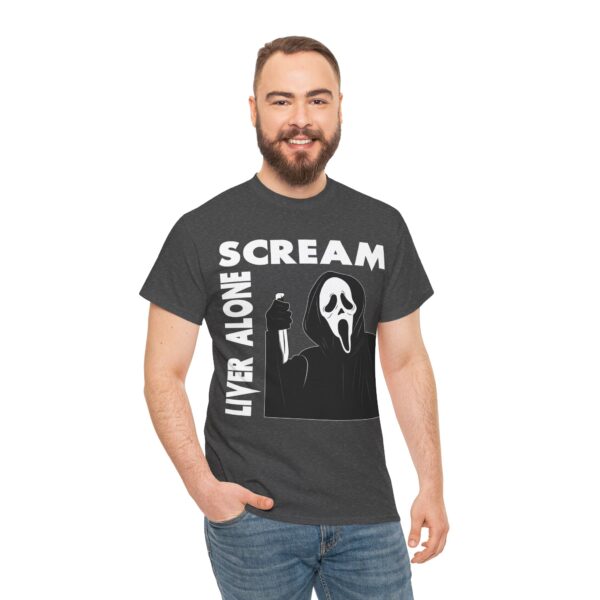 Scream (GhostFace) Liver Alone Black T-shirt - Image 16