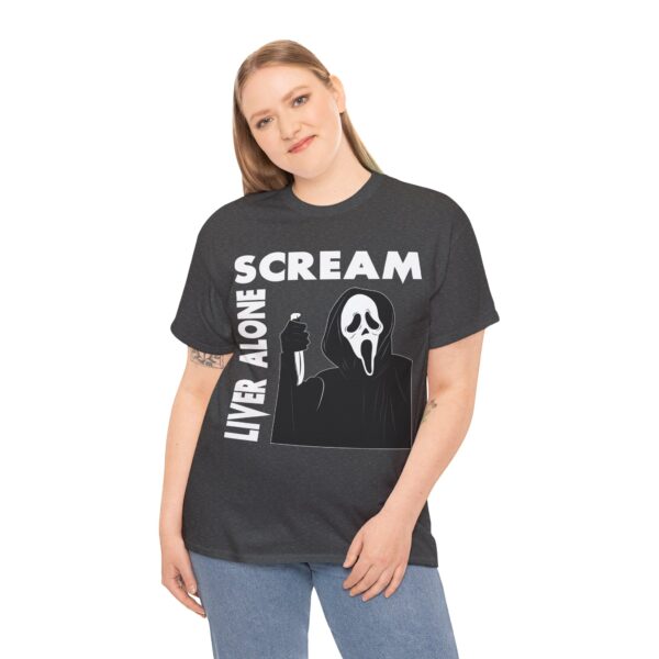 Scream (GhostFace) Liver Alone Black T-shirt - Image 15