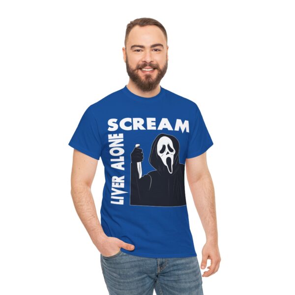 Scream (GhostFace) Liver Alone Black T-shirt - Image 32