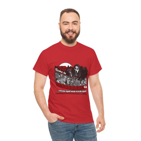 Horror Movie Fan Unisex Tee - Come To Woodsboro CA (Scream) - Image 31