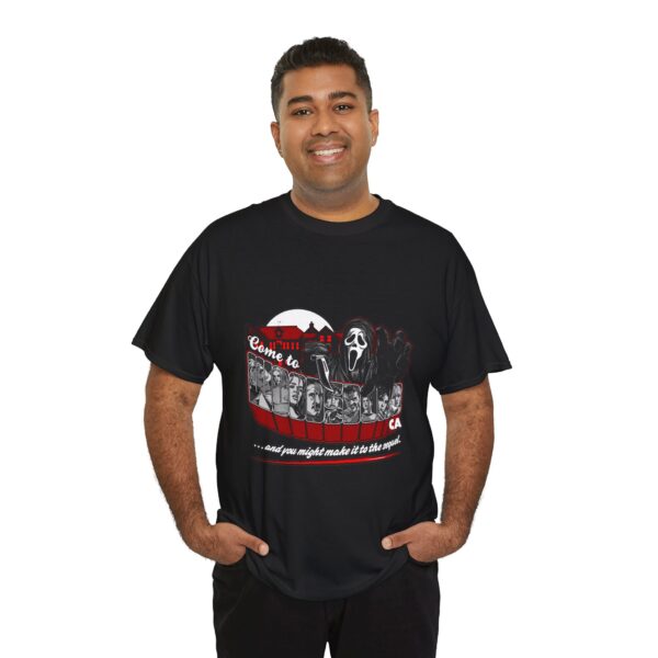 Horror Movie Fan Unisex Tee - Come To Woodsboro CA (Scream) - Image 9