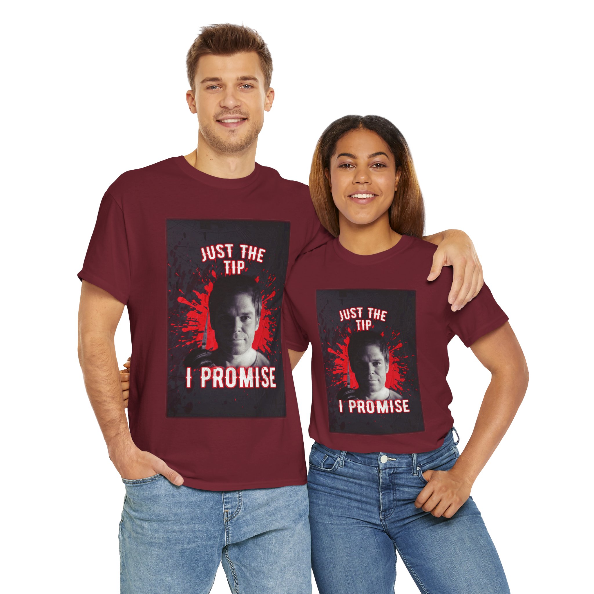 Dexter Morgan Just The Tip I Promise Funny Graphic Tee, Unisex Heavy Cotton Tee, Perfect for Casual Outings, Gifts for Fun-loving Friends, Birthday, Party Apparel, Humorous Wear - Image 60