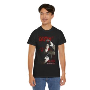 Dexter Blood Never Lies -Inspired Graphic Tee - Unisex Heavy Cotton T-Shirt, Graphic Art, Horror Movie Merch, Cult Classic Apparel, Perfect Gift for Fans