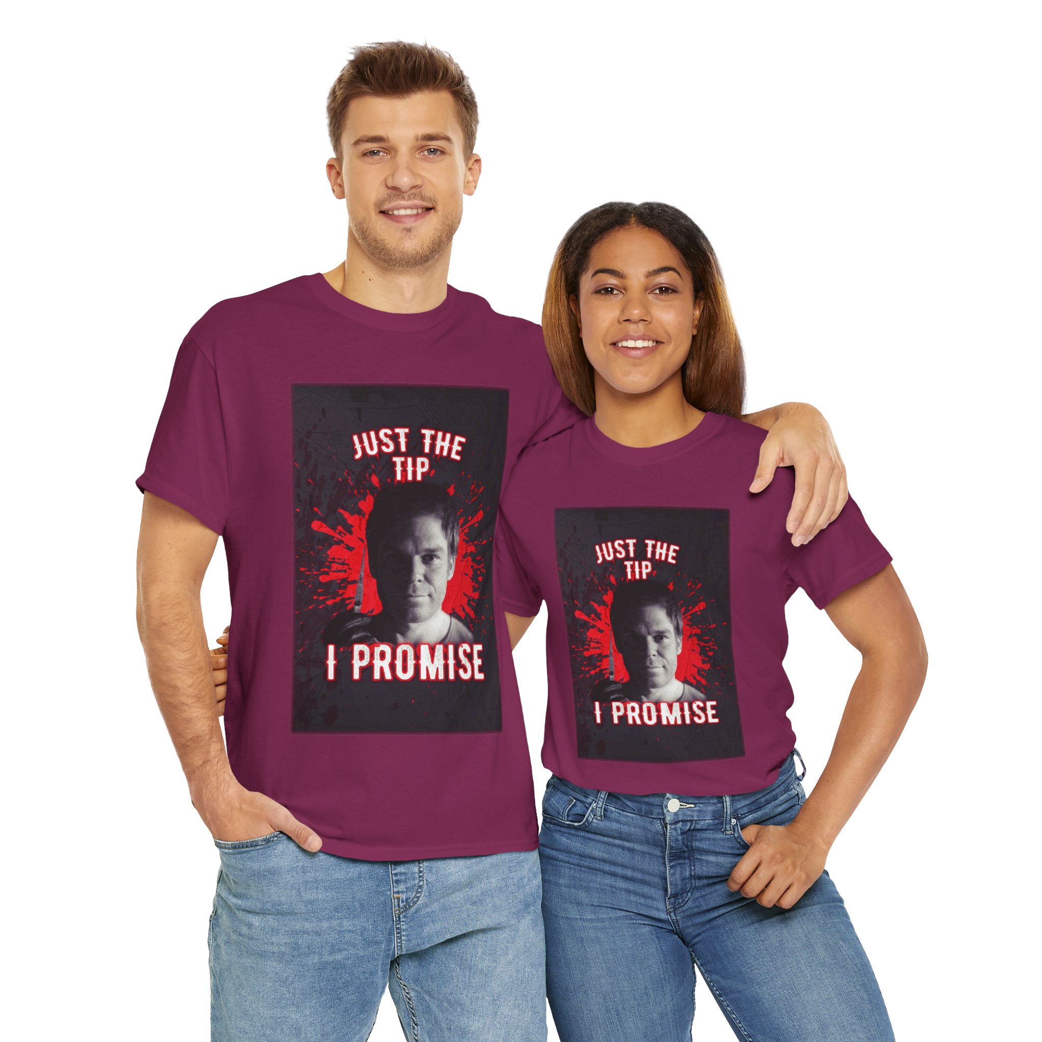 Dexter Morgan Just The Tip I Promise Funny Graphic Tee, Unisex Heavy Cotton Tee, Perfect for Casual Outings, Gifts for Fun-loving Friends, Birthday, Party Apparel, Humorous Wear - Image 40