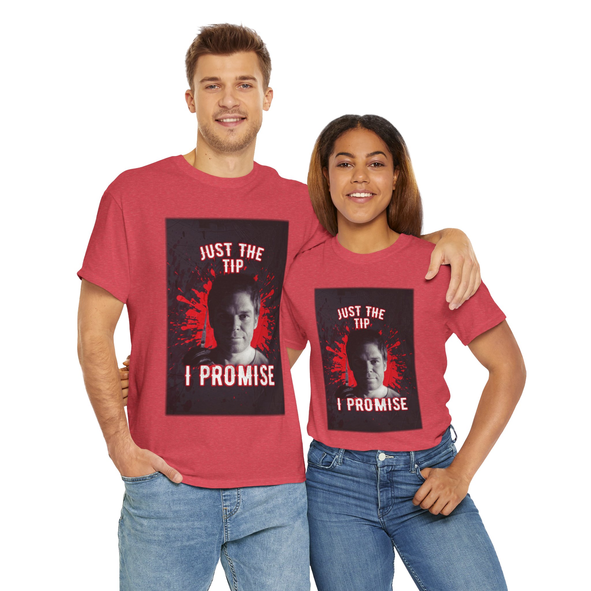 Dexter Morgan Just The Tip I Promise Funny Graphic Tee, Unisex Heavy Cotton Tee, Perfect for Casual Outings, Gifts for Fun-loving Friends, Birthday, Party Apparel, Humorous Wear - Image 45