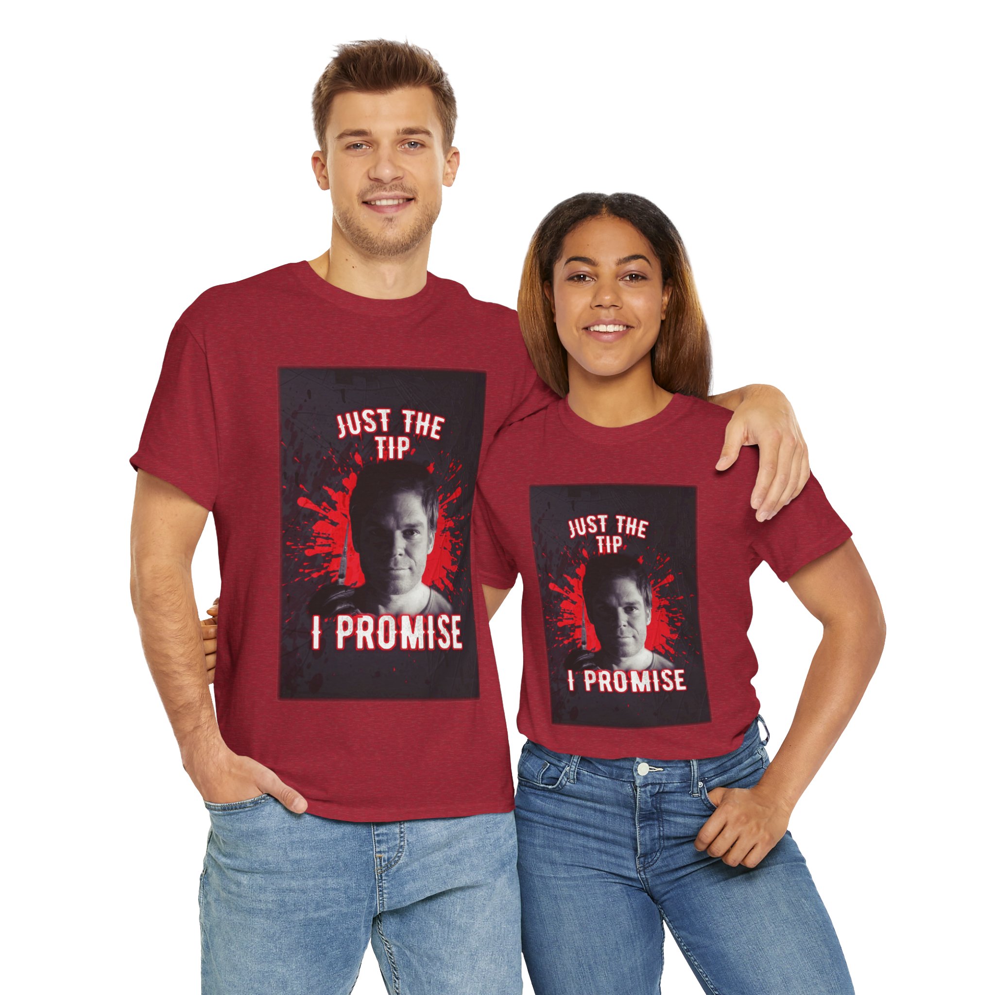 Dexter Morgan Just The Tip I Promise Funny Graphic Tee, Unisex Heavy Cotton Tee, Perfect for Casual Outings, Gifts for Fun-loving Friends, Birthday, Party Apparel, Humorous Wear - Image 55