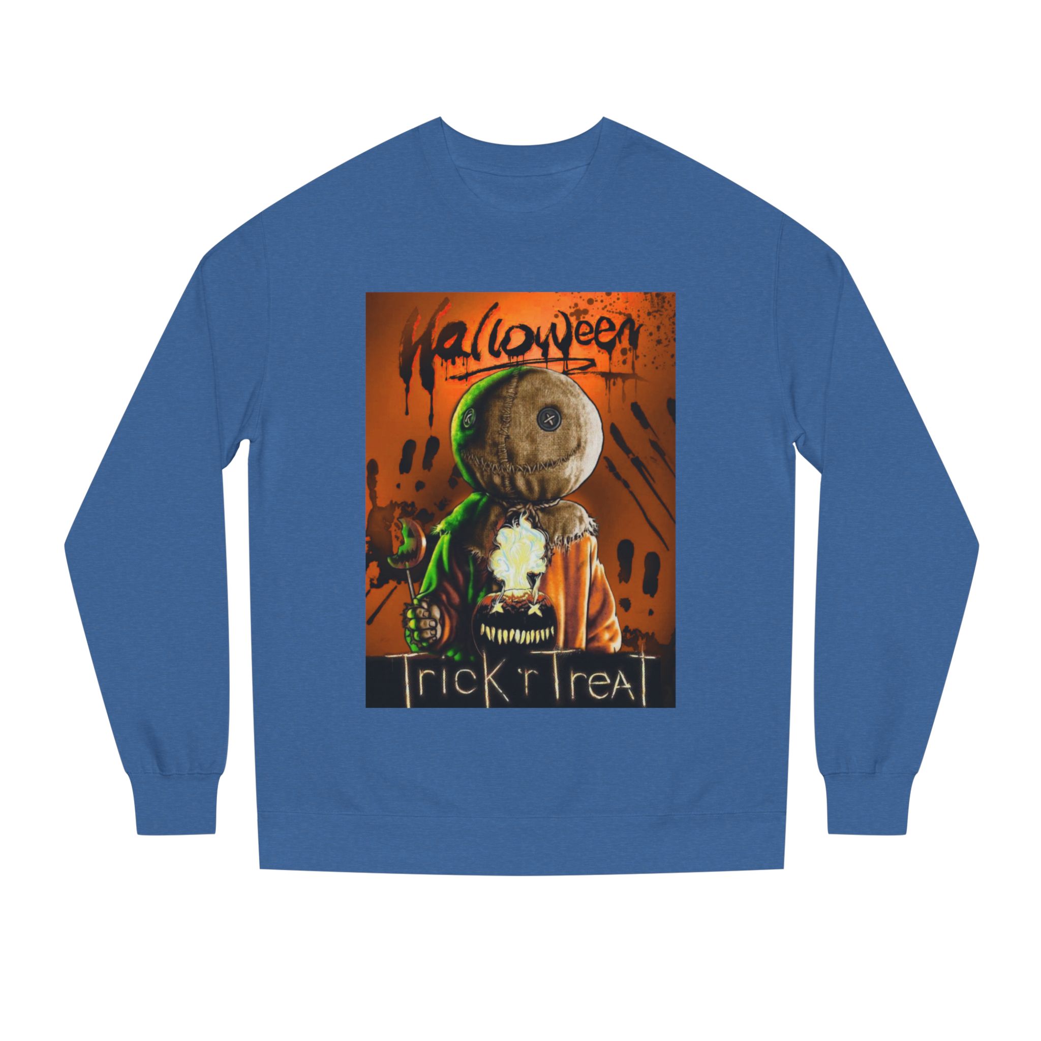 Halloween Trick 'r Treat Sweatshirt — Sam Scarecrow Graphic Crewneck - Image 17