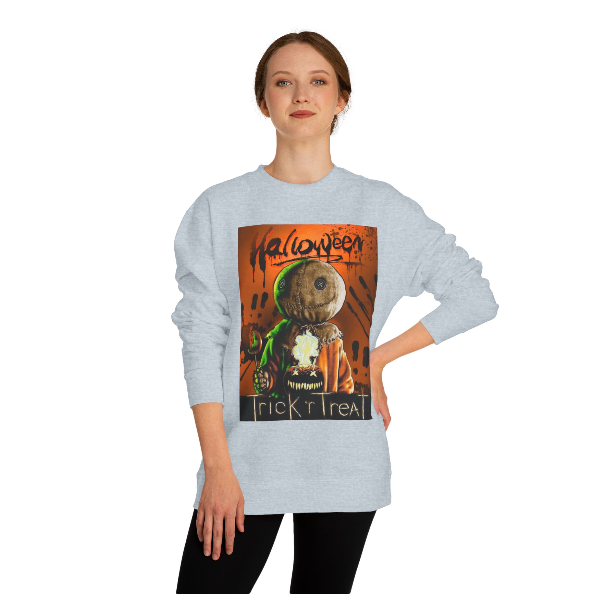 Halloween Trick 'r Treat Sweatshirt — Sam Scarecrow Graphic Crewneck - Image 24