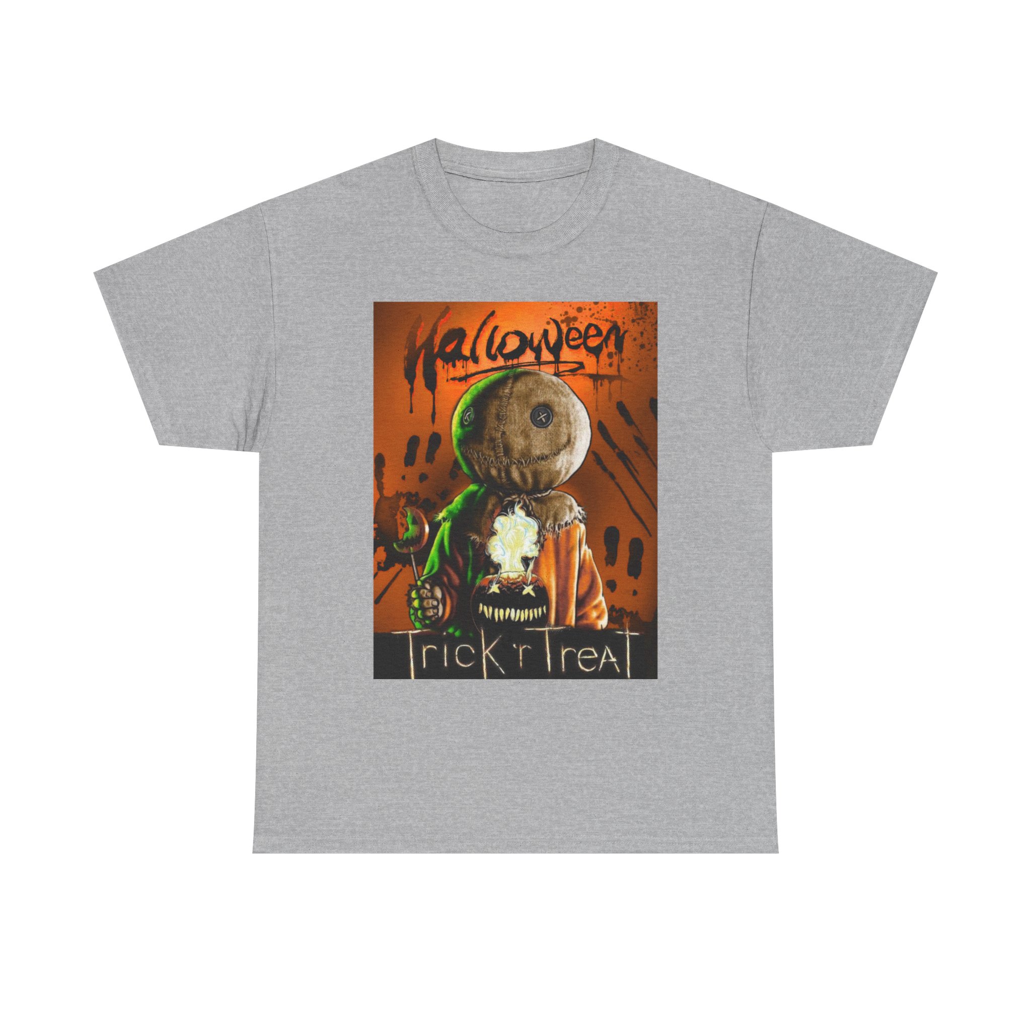Halloween Trick or Treat T-Shirt — Sam Skull Costume Graphic Tee - Image 17