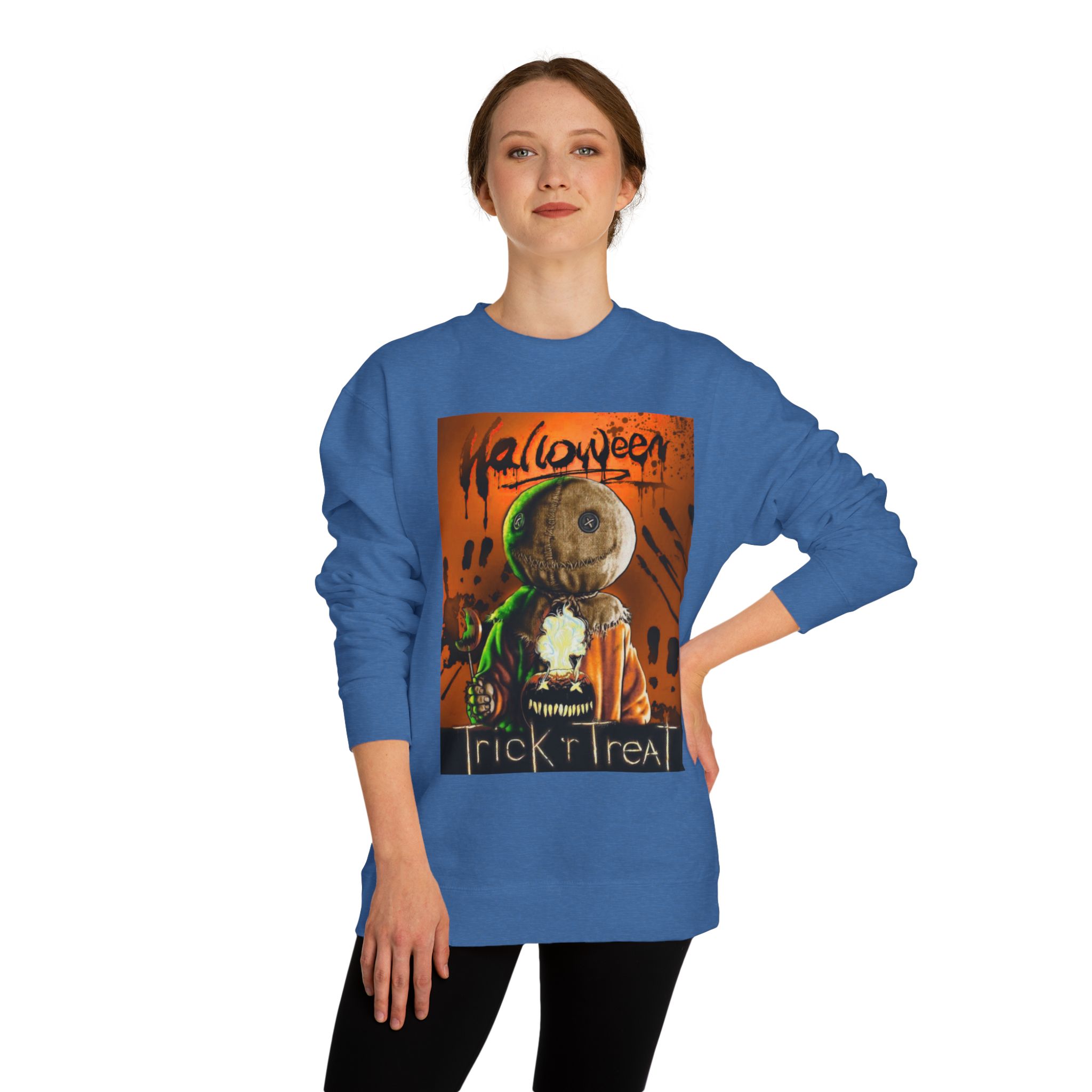 Halloween Trick 'r Treat Sweatshirt — Sam Scarecrow Graphic Crewneck - Image 20