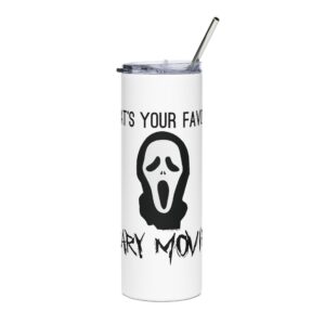 20oz Stainless Tumbler — "What's Your Favorite Scary Movie?" Ghost Face Mask Travel Cup