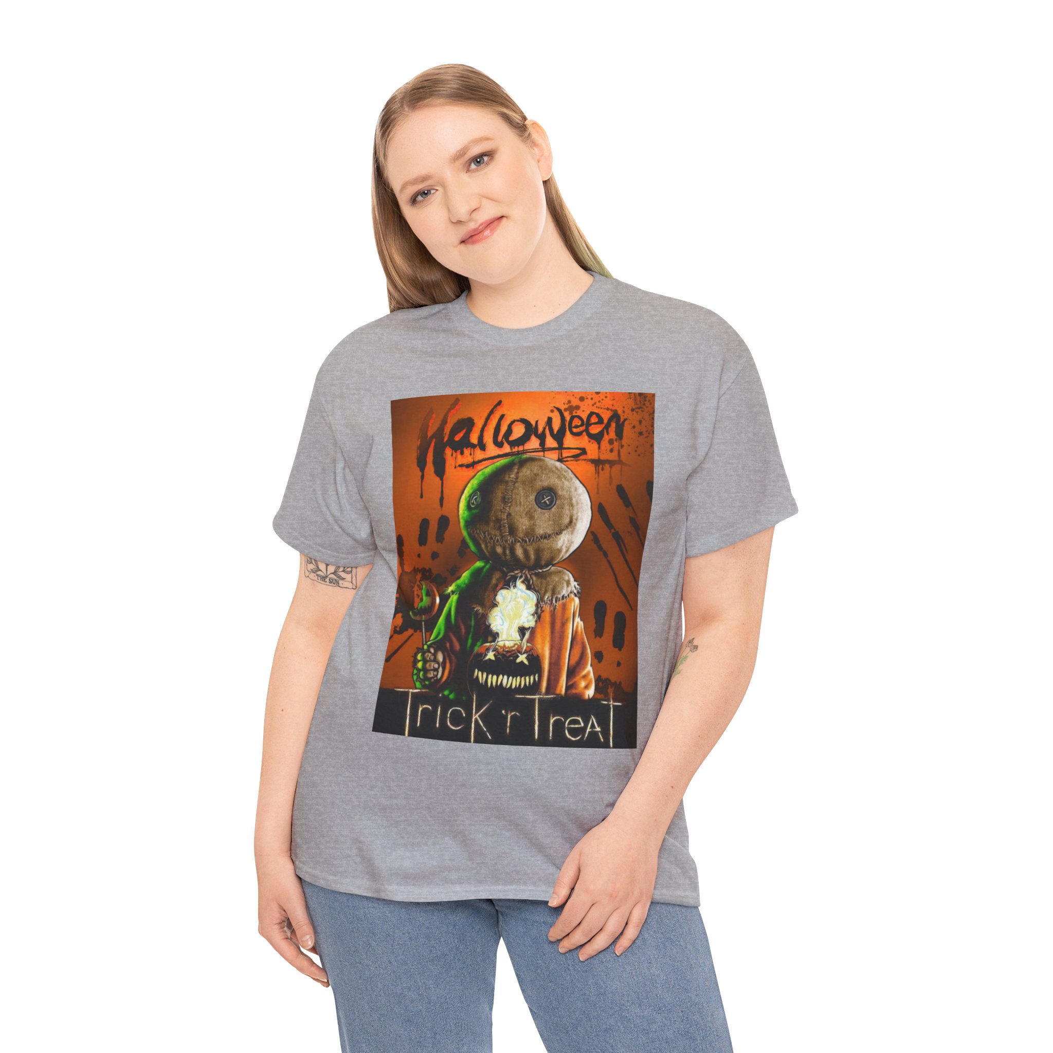 Halloween Trick or Treat T-Shirt — Sam Skull Costume Graphic Tee - Image 23